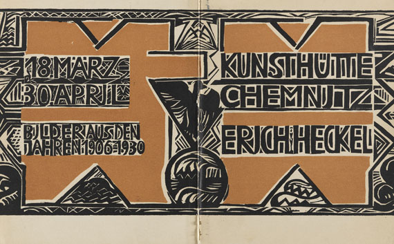 Erich Heckel - Faltumschlag für den Katalog der Ausstellung "Erich Heckel" in der Kunsthütte Chemnitz 1931 - 