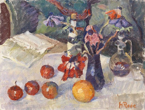 Heinrich Rode - Stilleben mit Blumen und Früchten