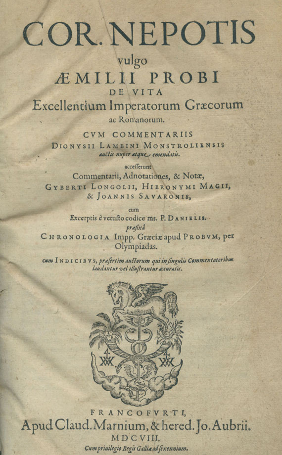 Cornelius Nepos - De vita excellentium imperatorum graecorum. 1608.