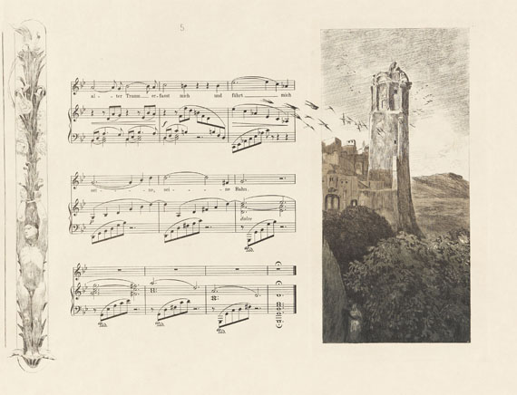 Max Klinger - Brahms-Phantasie. Einundvierzig Stiche, Radierungen und Steinzeichnungen zu Compositionen von Johannes Brahms. Radier-Opus XII