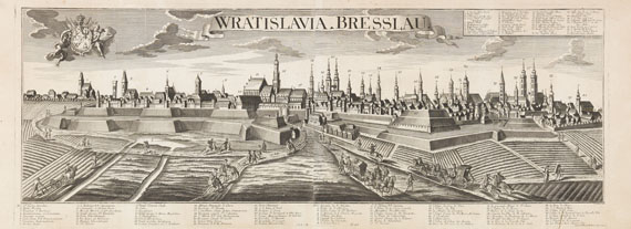 Polen - 1 Bl. Panorama-Ansicht von Breslau (G. B. Probst).