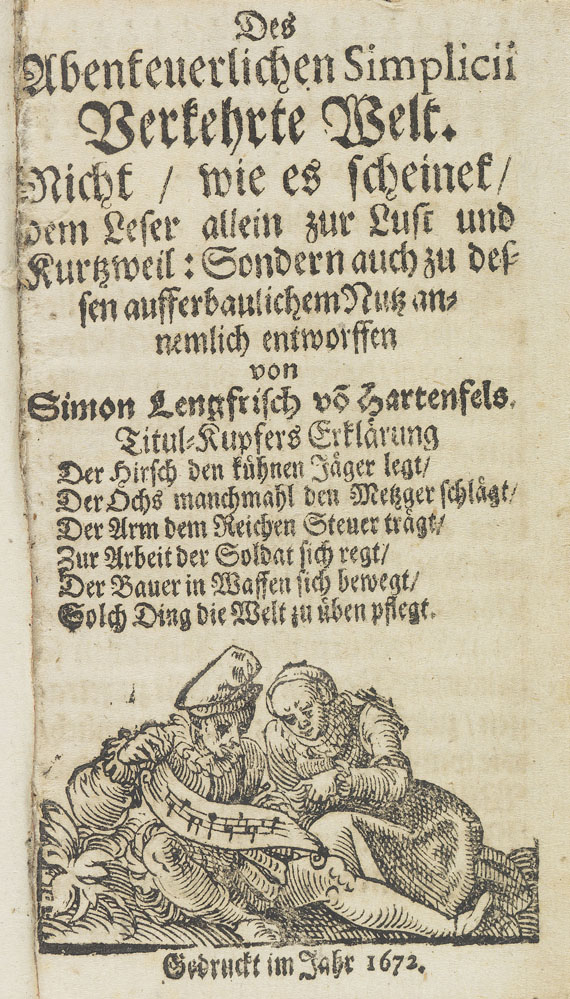 Hans Jakob Christoffel von Grimmelshausen - Die verkehrte Welt. 1672. - 