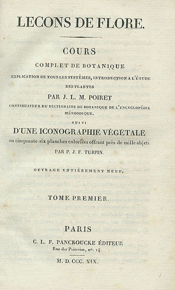 Jean Louis Marie Poiret - Lecons de Flore. 2 Bde. 1819-20