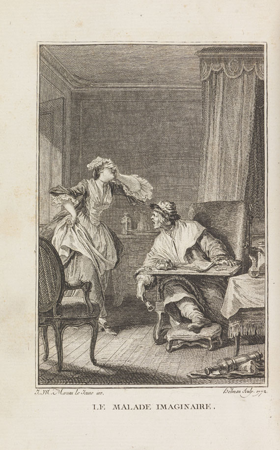 Jean Baptiste Poquelin Molière - Oeuvres.1783. 6 Bde.. - 