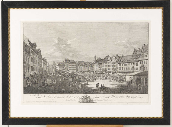 Bernardo Bellotto gen. Canaletto - Der Altmarkt in Dresden (Vue de la Grande Place du vieux Marché, du cote de la Rue du Chateau Royal) - Frame image
