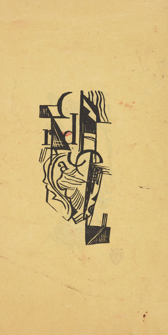 Raoul Hausmann - Material d. Malerei, Plastik, Architektur. Club Dada 3. Mit eigh. Schreiben. 1918.