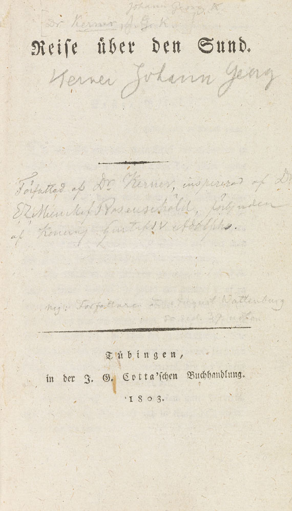 Johann Georg Kerner - Reise über den Sund. 1803.
