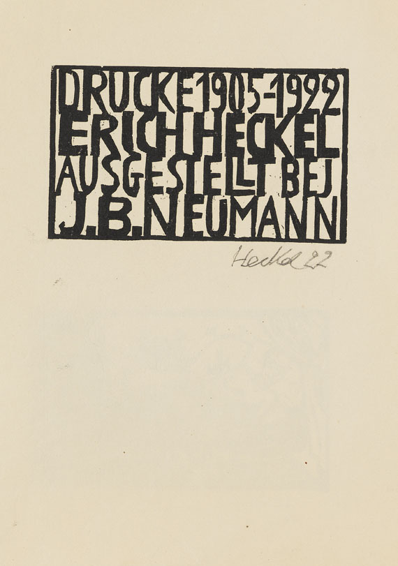 Erich Heckel - Katalog der Grafik-Ausstellung "Erich Heckel" bei J. B. Neumann, Berlin 1923 - 