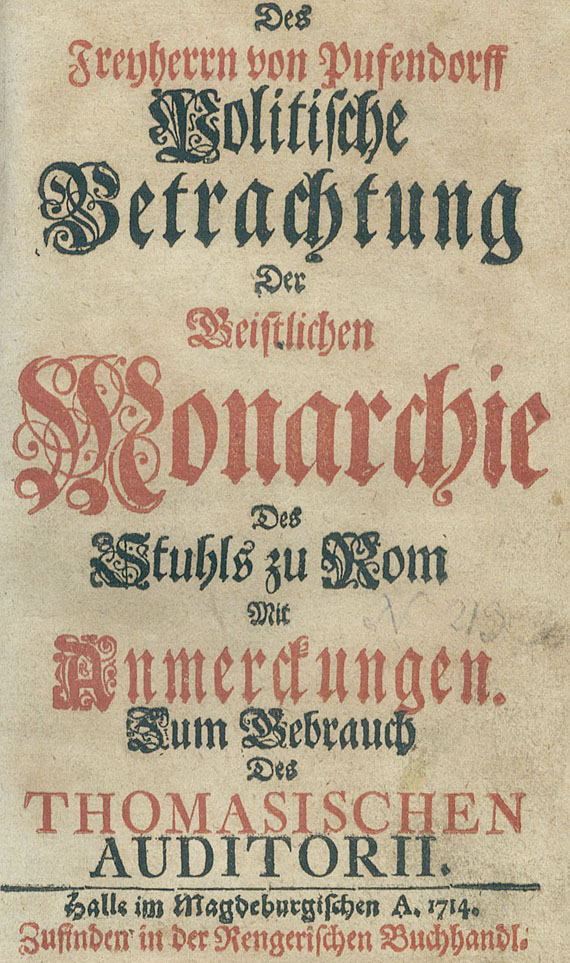 Samuel von Pufendorf - Politische Betrachtung. 1714