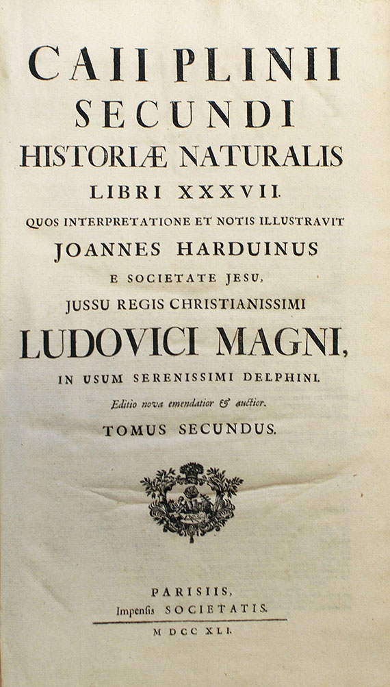  Plinius Secundus minor - Historiae naturalis. 2 Bde. 1741 - 