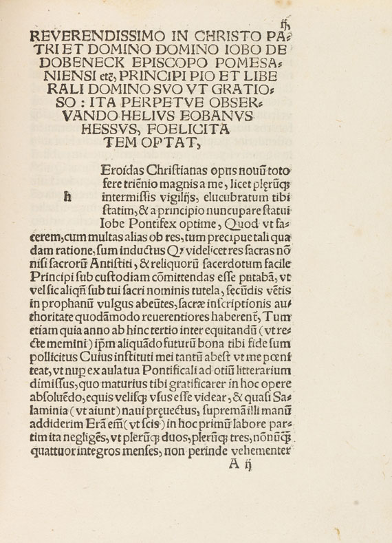 Helius Eobanus Hessus - Heroidum Christianorum epistolae. 1514 - 