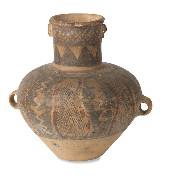 Eduard Zimmermann - Chinesische Vase, Pan-Chan Typ. 2000-1700 v. Chr. Aus dem Besitz von Ed. Zimmermann.