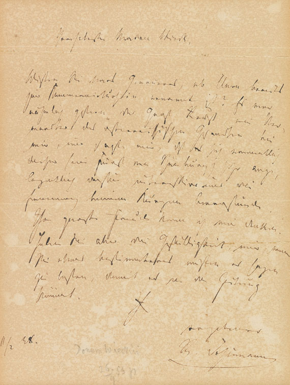 Robert Schumann - Eigh. Brief. 1838.