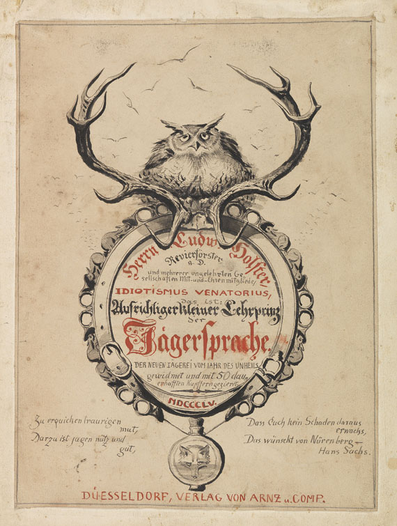 Ludwig Holster - Idiotismus venatorius. Jagd- Handschriften-Unikat. 1855 - 