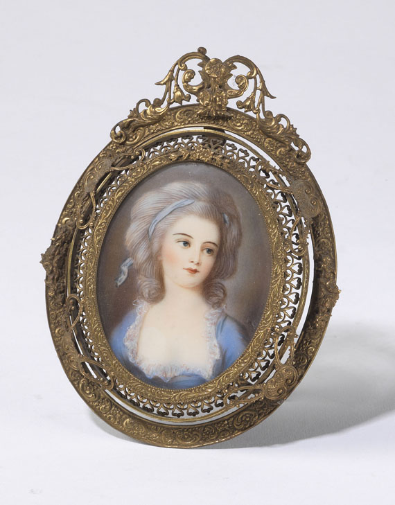  Miniatur - Porträt einer jungen Dame (Marie Antoinette?) - 