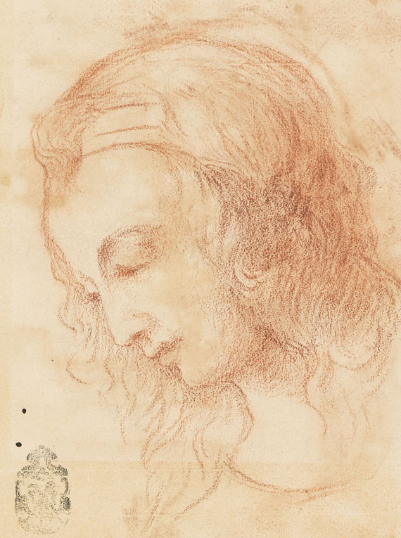  Italien - Geneigter Frauenkopf (Studie nach Leonardo da Vinci)