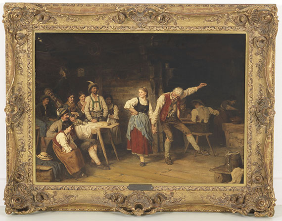 Franz von Defregger - Großvaters Tanzunterricht - Frame image