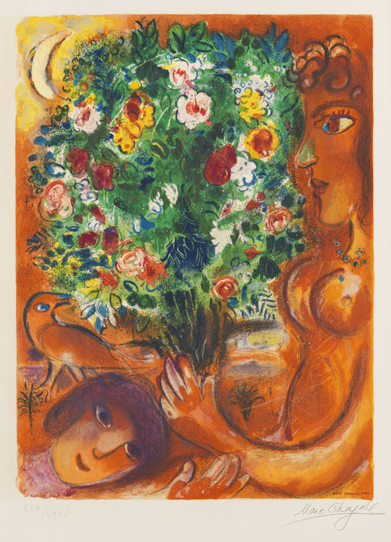 Marc Chagall - Frau mit Strauss