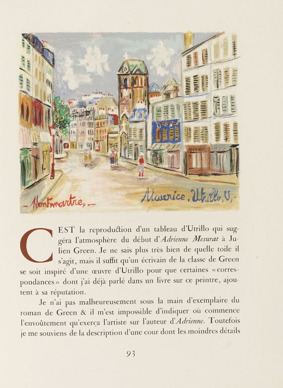 Maurice Utrillo - Carco, Montmartre vécu par Utrillo. - 
