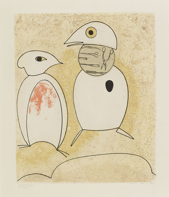 Max Ernst - Mappe mit 8 Bll.: Dorothea Tanning. Oiseaux en Péril. - 