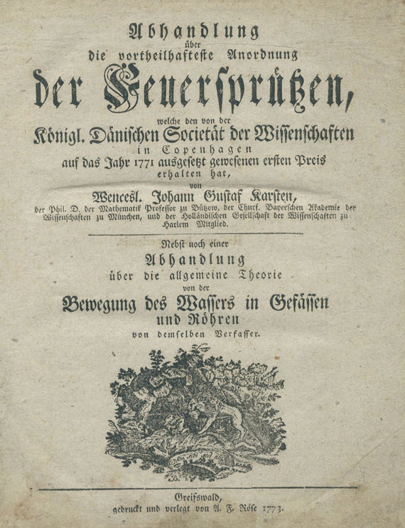 Wenceslaus Johann Gustav Karsten - Vorteilhafteste Anordnung der Feuersprützen.