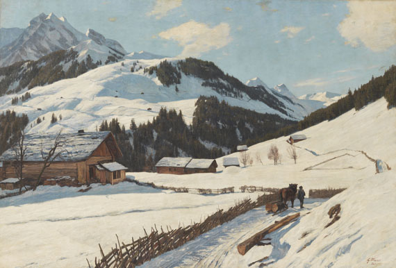 Georg Macco - Sonniger Wintertag in den Bergen