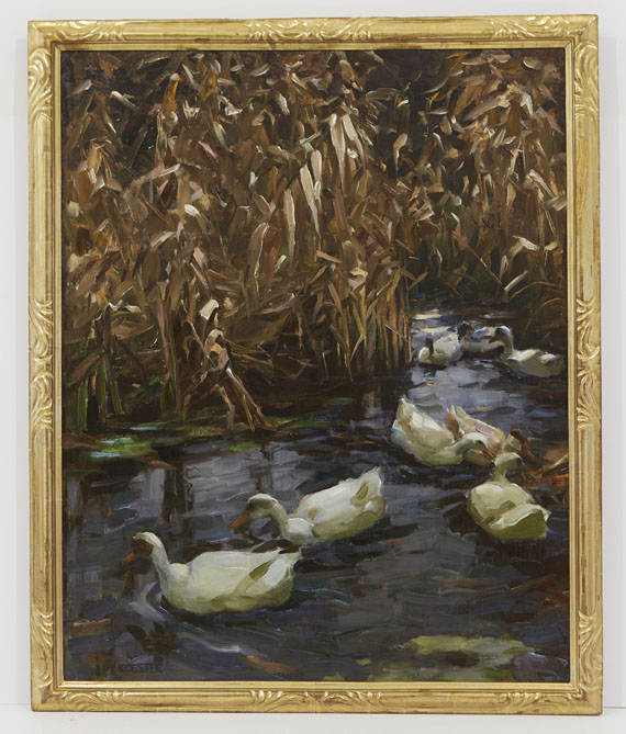 Alexander Koester - Acht Enten im Herbstschilf - Frame image