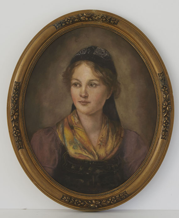 Franz von Defregger - Mädchenporträt - Frame image