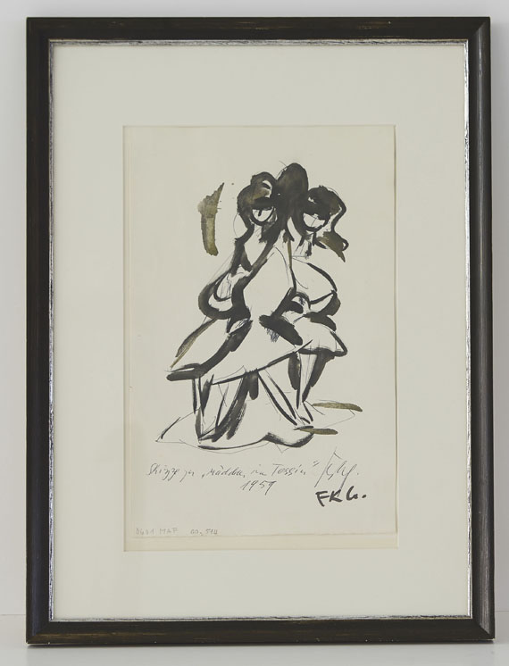 Friedrich Karl Gotsch - Skizze zu Mädchen im Tessin - Frame image