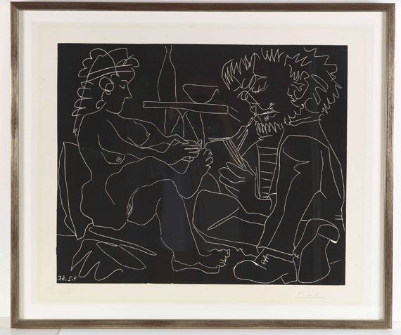 Picasso - Le peintre et son modèle nu au chapeau