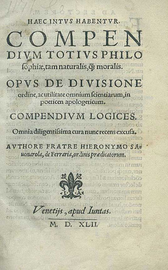 Girolamo Savonarola - Compendium