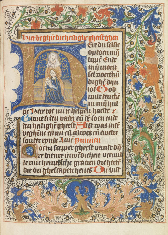  Manuskript - Niederländisches Stundenbuch auf Pergament. Um 1470 - 