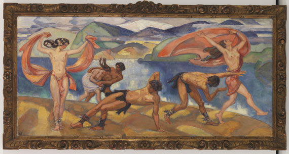 Ludwig von Hofmann - Tanzende in weiter Landschaft - Frame image