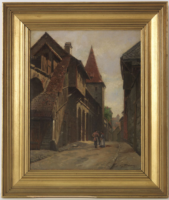 August Fischer - 2 Gemälde: Ansichten von Nürnberg - Frame image