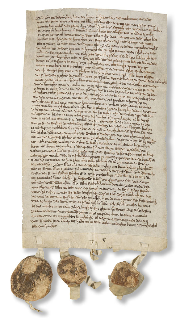  Pommern - Urkunde Pommern auf Pergament, 1327.