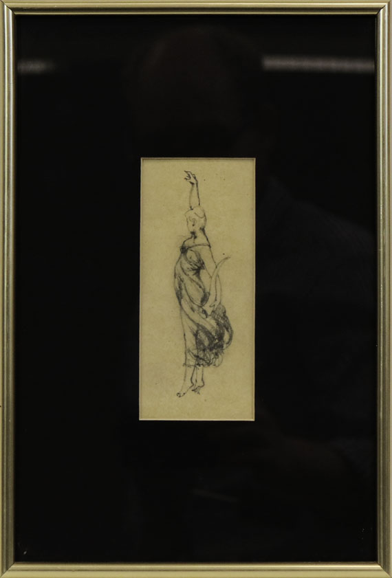 Anton von Werner - Allegorische Frauenfigur mit Füllhorn (Skizzenblatt) - Frame image