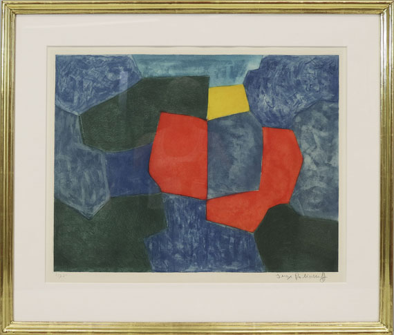 Serge Poliakoff - Composition verte, bleue, rouge et jaune - Frame image