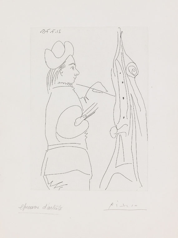 Pablo Picasso - Le peintre devant son chevalet