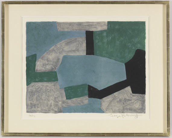 Serge Poliakoff - Composition grise, verte et bleue - Frame image