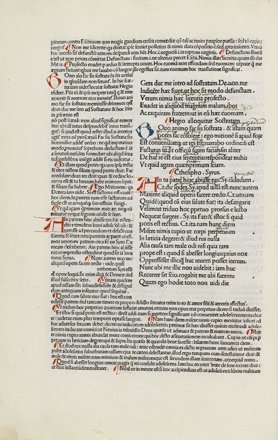   - Terentius, Comoediae 1485 - Horatius, Opera 1498, 2 Werke in 1 Bd.