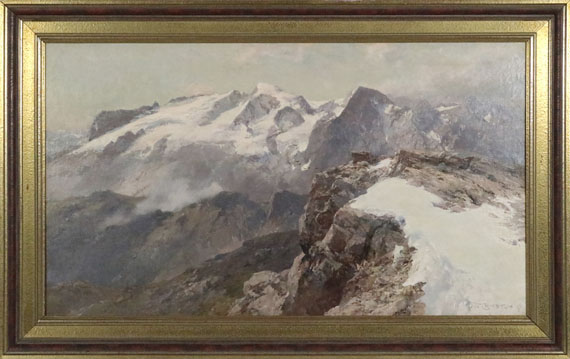 Edward Theodore Compton - Ansicht der Marmolata vom Piz Boè aus - Frame image