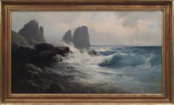 Edward Theodore Compton - Die Faraglioni-Felsen vor der Küste von Capri - Frame image