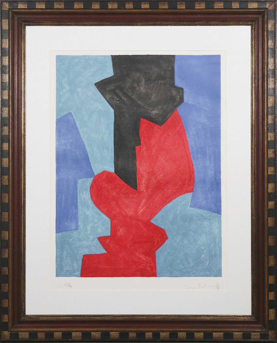 Serge Poliakoff - Composition bleue, rouge et noire - Frame image