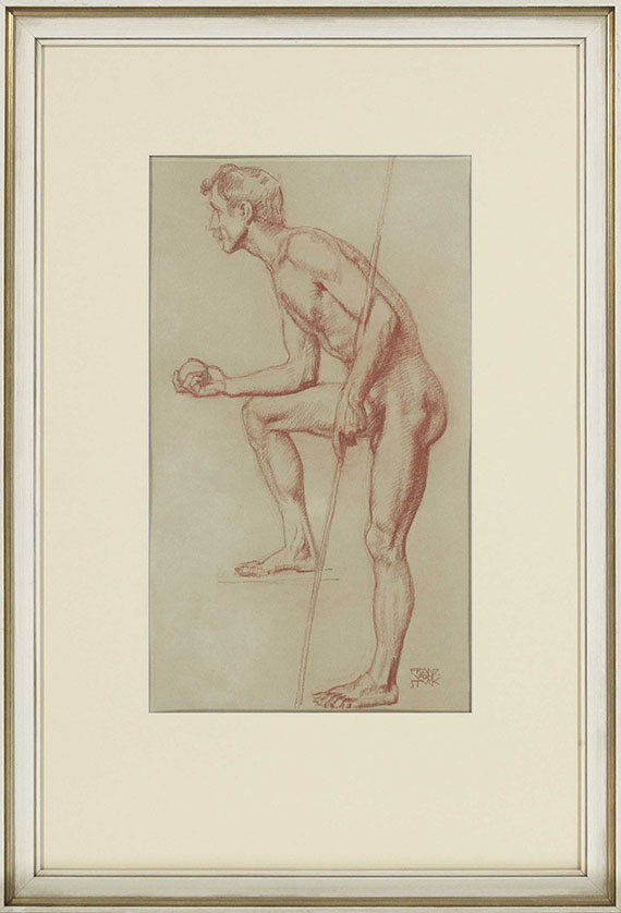 Franz von Stuck - Stehender Mann mit Apfel und Lanze - Frame image