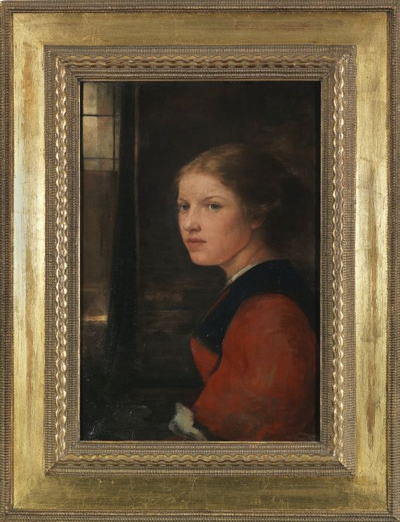 Ludwig Löfftz - Junges Mädchen am Fenster - Frame image