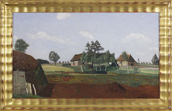 Otto Modersohn - Sommertag im Moor (Erdhütte im Moor) - Frame image