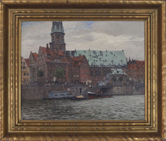 Friedrich Kallmorgen - Blick auf die St. Katharinenkirche in Hamburg - Frame image