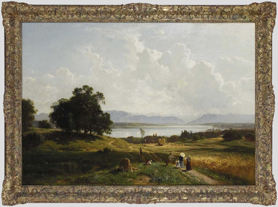 Adolf Heinrich Lier - Der Starnberger See von Pöcking aus gesehen - Frame image