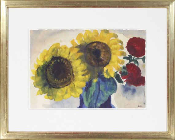 Emil Nolde - Sonnenblumen und rote Blüten - Frame image