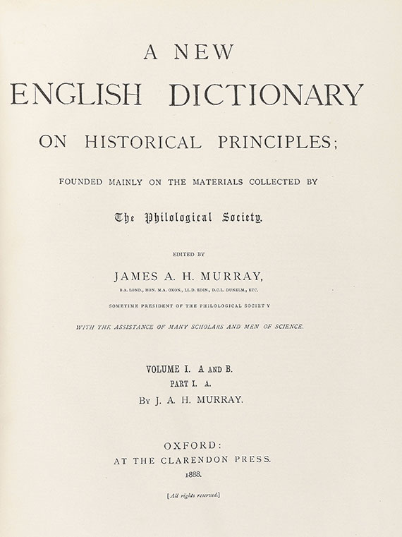James A. H. Murray - A new English Dictionary. 21 Bände - 